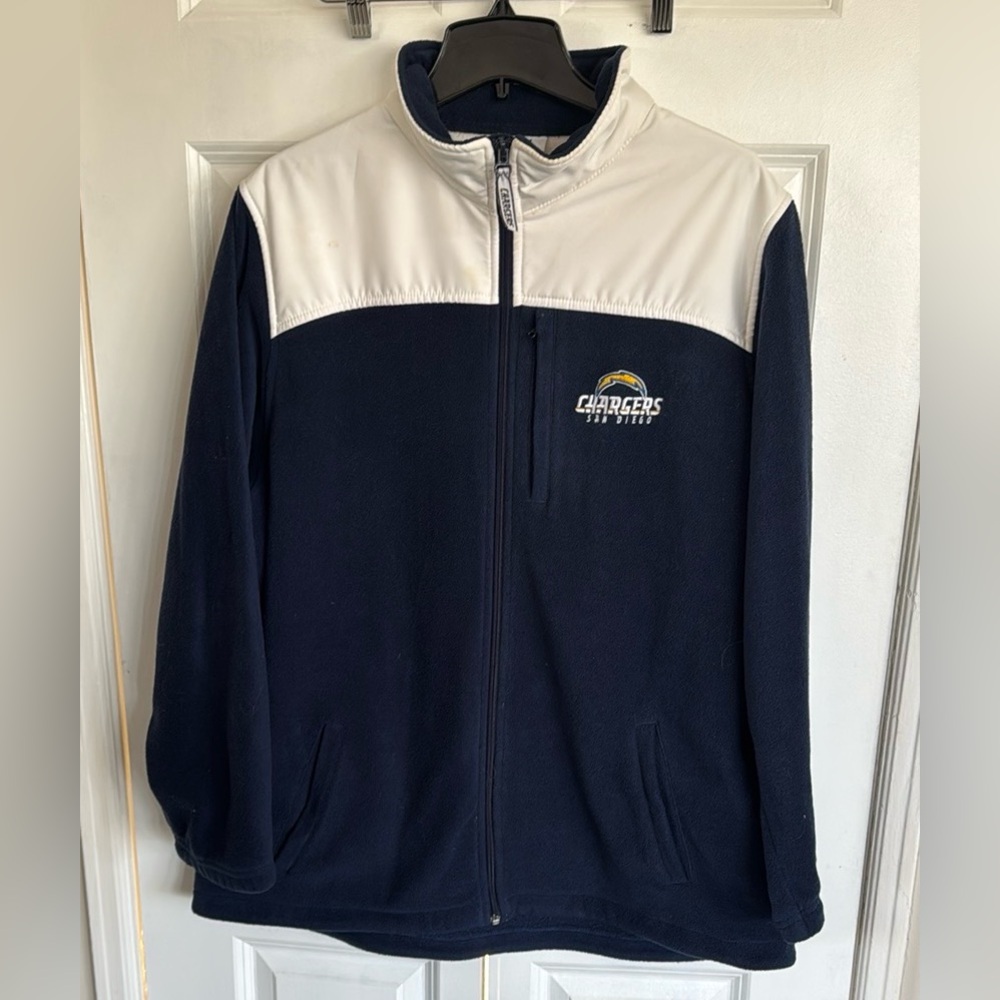 Charger’s Football Navy and White Fleece Jacket, Size XL